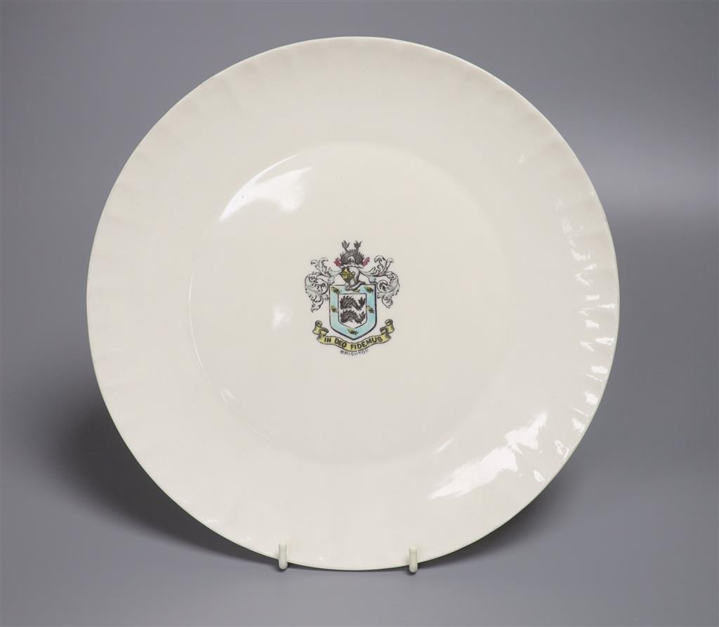 A Goss Brighton armorial Plate, diameter 24cm
